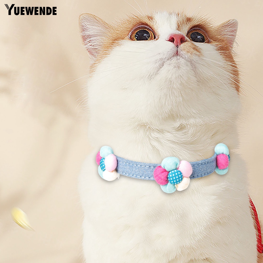 Yr.t Vòng Cổ Thú Cưng Chống Mài Mòn In Họa Tiết Hoa Dễ Thương Tháo Gỡ Nhanh Có Thể Điều Chỉnh