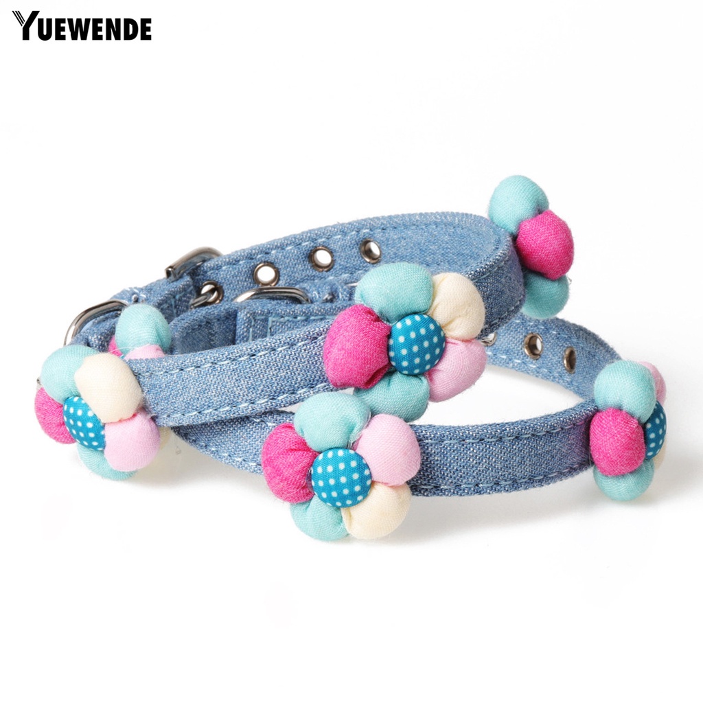 Yr.t Vòng Cổ Thú Cưng Chống Mài Mòn In Họa Tiết Hoa Dễ Thương Tháo Gỡ Nhanh Có Thể Điều Chỉnh