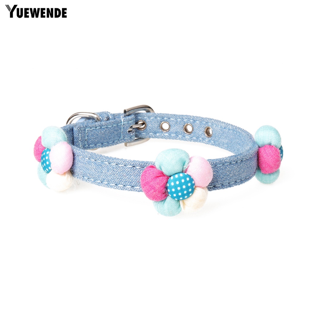 Yr.t Vòng Cổ Thú Cưng Chống Mài Mòn In Họa Tiết Hoa Dễ Thương Tháo Gỡ Nhanh Có Thể Điều Chỉnh