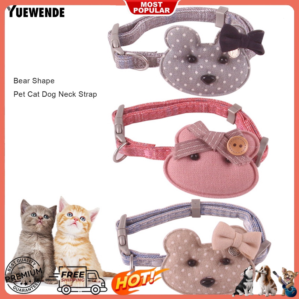 Vòng Cổ YR.T Mềm Mại Hình Gấu Có Thể Điều Chỉnh Thoải Mái Cho Thú Cưng