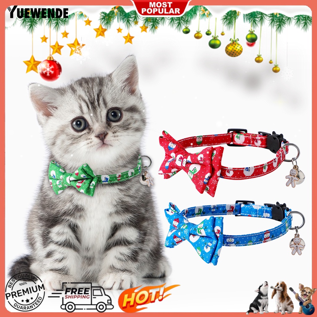 Vòng Cổ Polyester Họa Tiết Người Tuyết Hoạt Hình Có Thể Tháo Rời Cho Thú Cưng YR.T