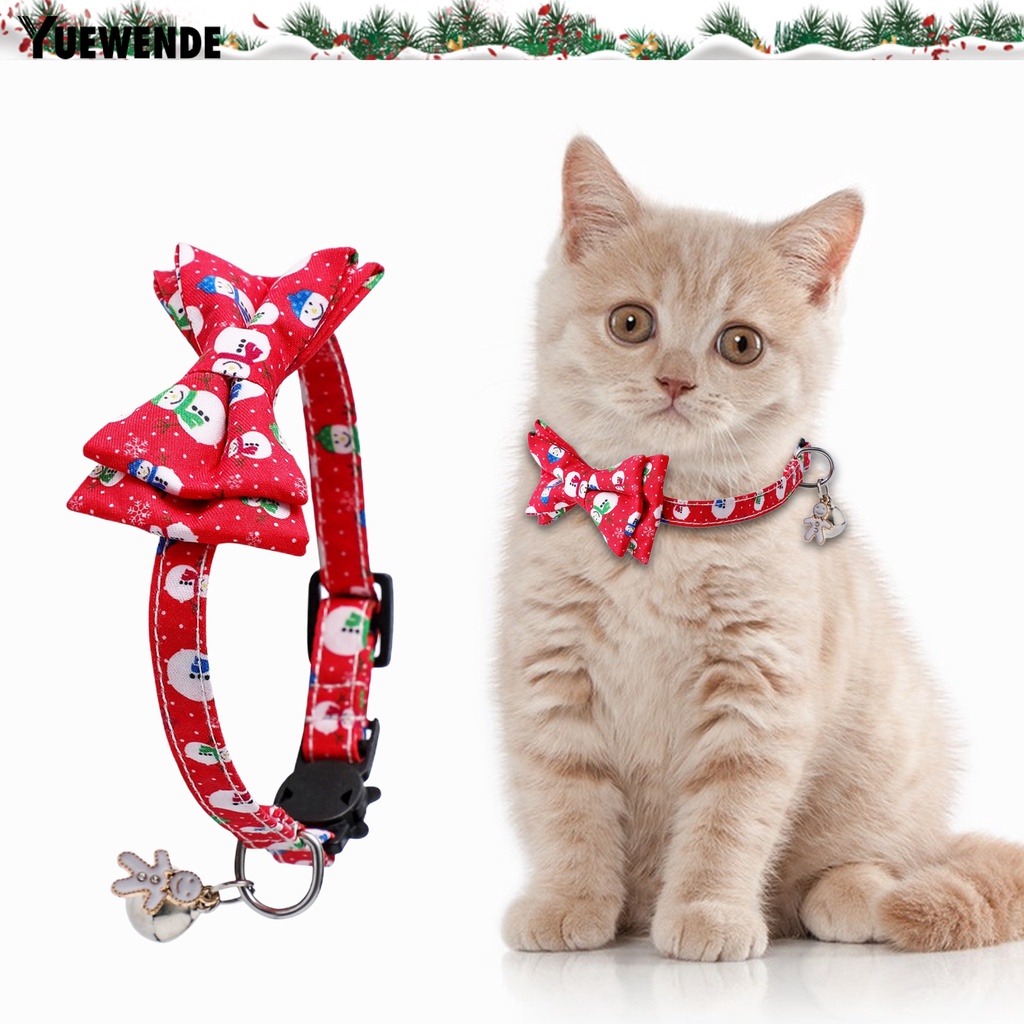 Vòng Cổ Polyester Họa Tiết Người Tuyết Hoạt Hình Có Thể Tháo Rời Cho Thú Cưng YR.T