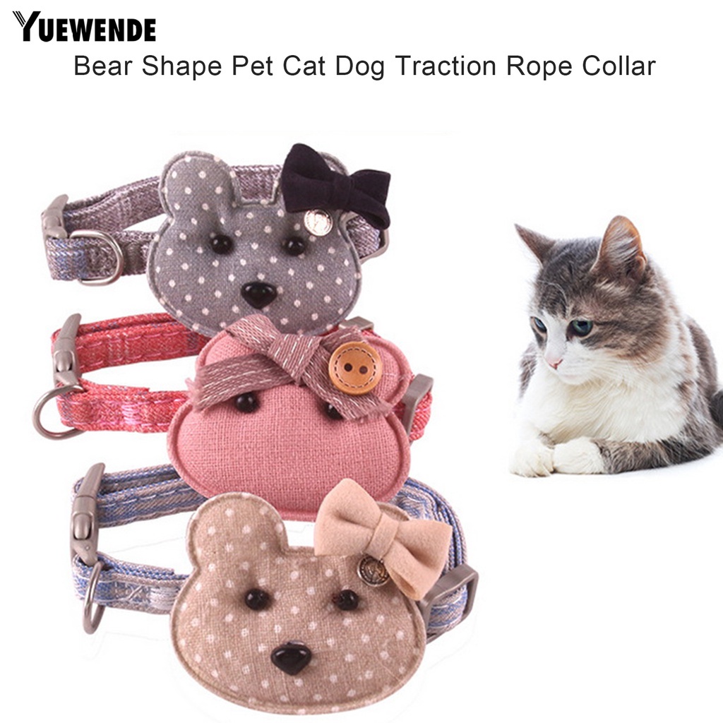 Vòng Cổ YR.T Mềm Mại Hình Gấu Có Thể Điều Chỉnh Thoải Mái Cho Thú Cưng
