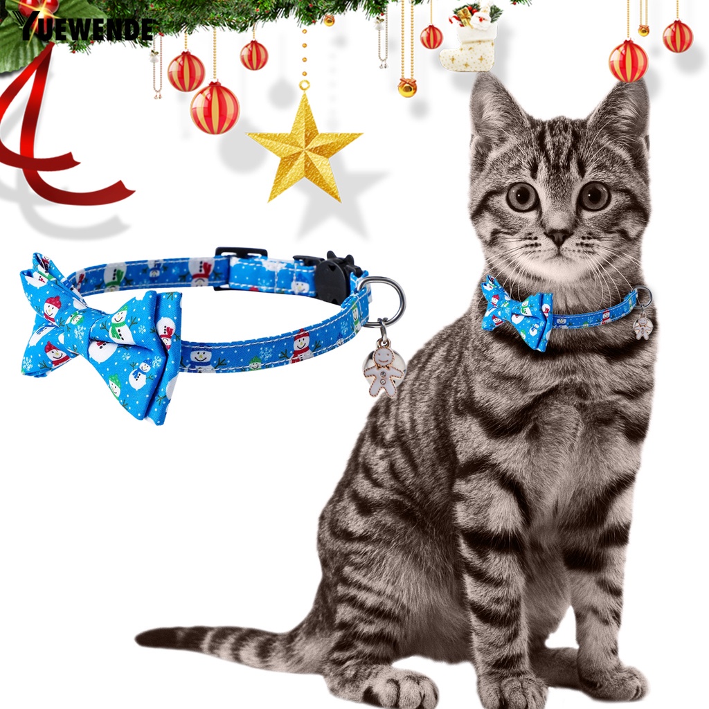 Vòng Cổ Polyester Họa Tiết Người Tuyết Hoạt Hình Có Thể Tháo Rời Cho Thú Cưng YR.T