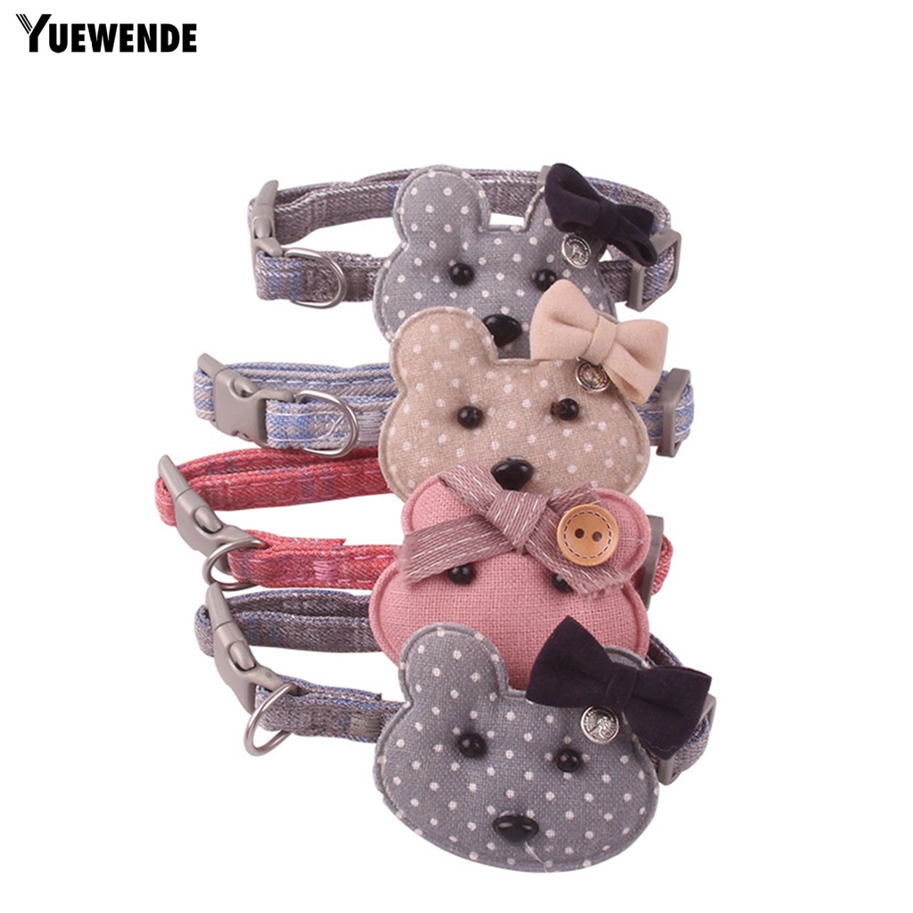 Vòng Cổ YR.T Mềm Mại Hình Gấu Có Thể Điều Chỉnh Thoải Mái Cho Thú Cưng