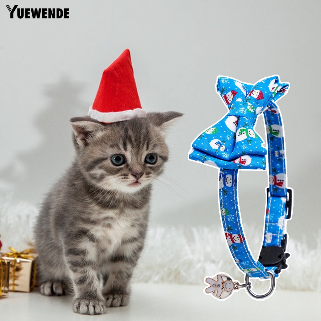 Vòng Cổ Polyester Họa Tiết Người Tuyết Hoạt Hình Có Thể Tháo Rời Cho Thú Cưng YR.T