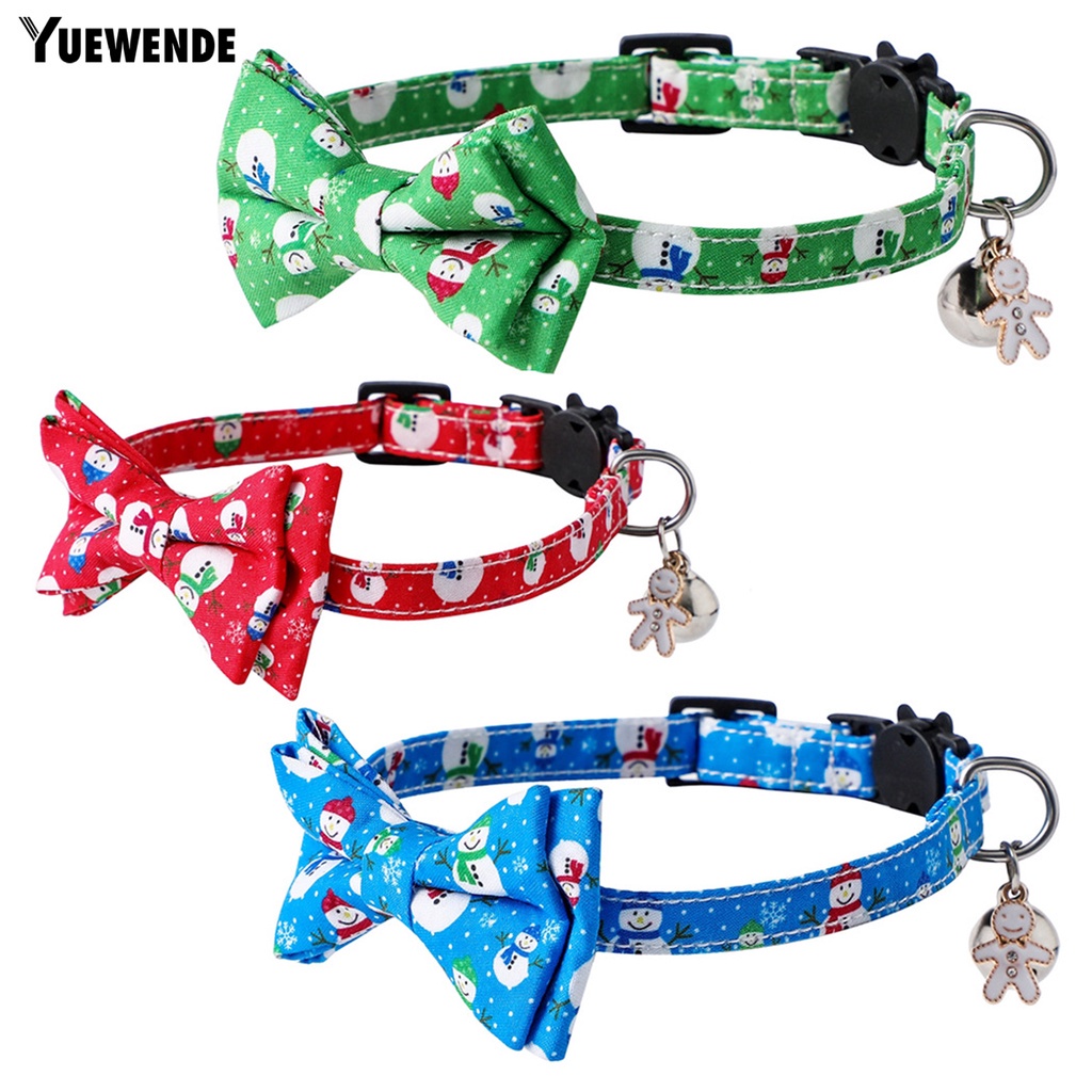 Vòng Cổ Polyester Họa Tiết Người Tuyết Hoạt Hình Có Thể Tháo Rời Cho Thú Cưng YR.T