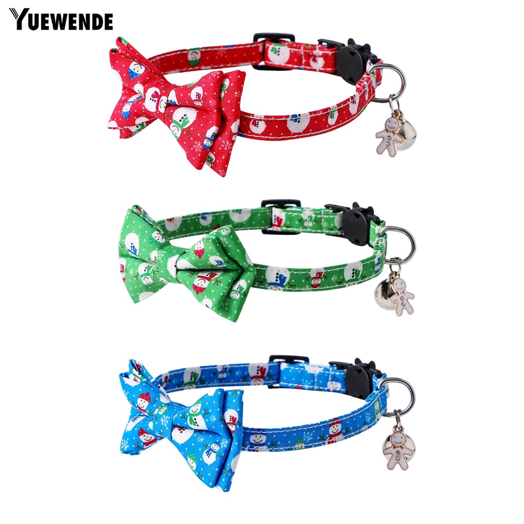 Vòng Cổ Polyester Họa Tiết Người Tuyết Hoạt Hình Có Thể Tháo Rời Cho Thú Cưng YR.T