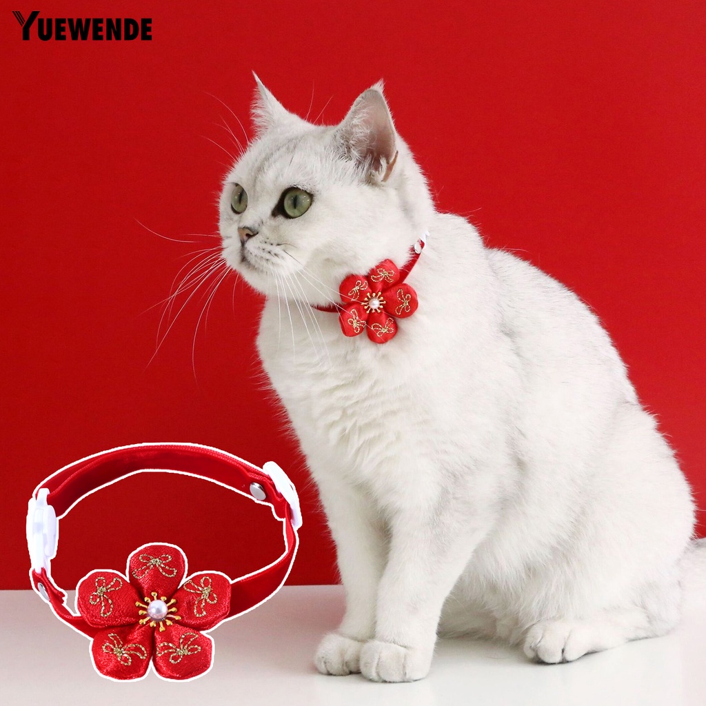 Vòng Cổ Vải Nhung Màu Đỏ Tinh Xảo Chống Bong Tróc Có Thể Điều Chỉnh Phụ Kiện Chụp Ảnh Năm Mới Cho Thú Cưng