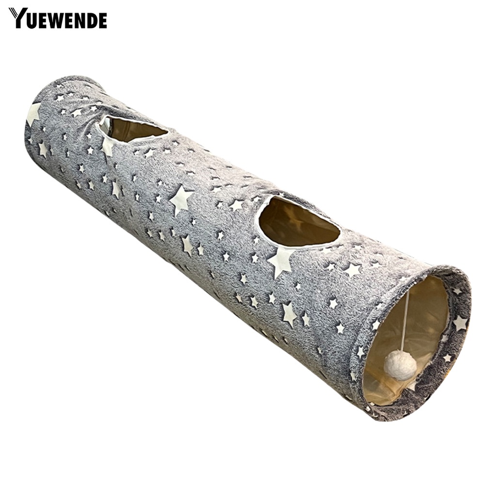 Đường Hầm Mềm Mại In Họa Tiết Trăng Sao Dạ Quang Có Bóng Lông Cho Mèo Cưng
