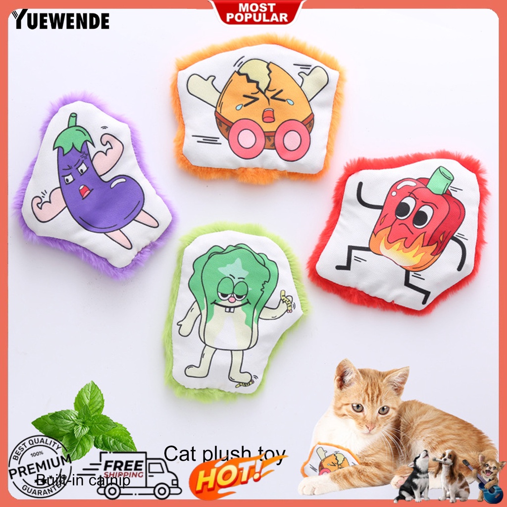 Đồ Chơi Nhồi Bông Mềm Mại Chống Cắn in Họa Tiết Quả Trứng Hoạt Hình Dành Cho Mèo Cưng