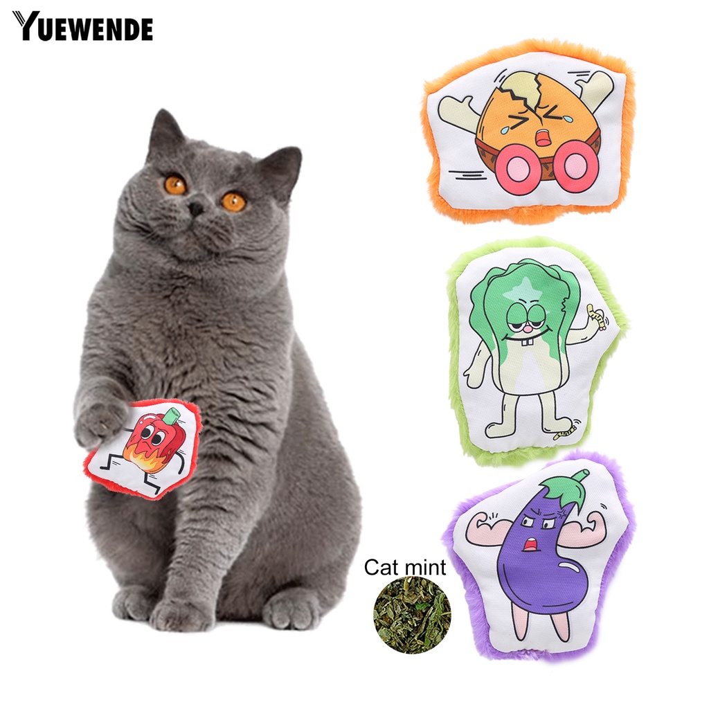 Đồ Chơi Nhồi Bông Mềm Mại Chống Cắn in Họa Tiết Quả Trứng Hoạt Hình Dành Cho Mèo Cưng