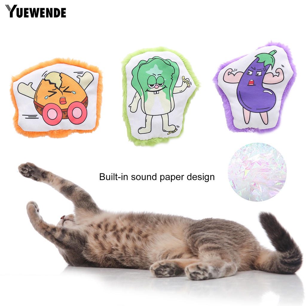 Đồ Chơi Nhồi Bông Mềm Mại Chống Cắn in Họa Tiết Quả Trứng Hoạt Hình Dành Cho Mèo Cưng