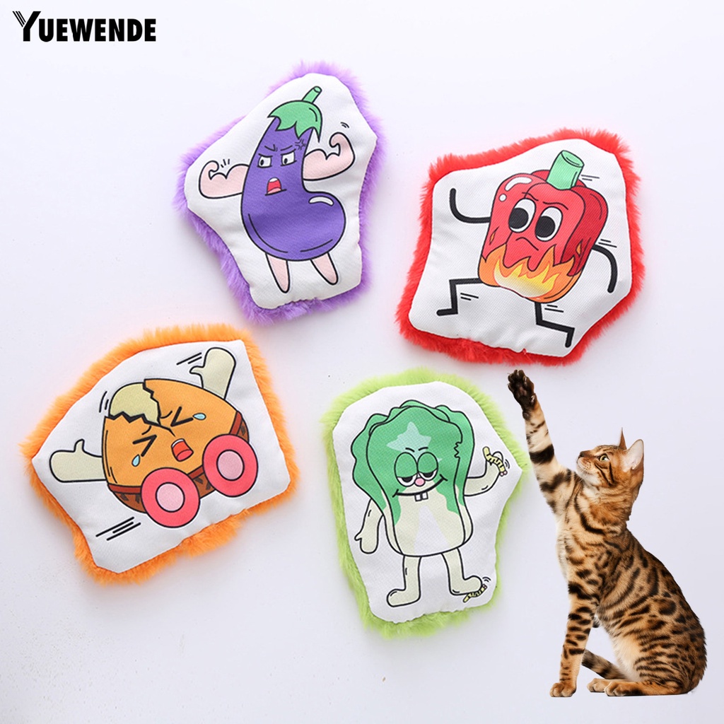 Đồ Chơi Nhồi Bông Mềm Mại Chống Cắn in Họa Tiết Quả Trứng Hoạt Hình Dành Cho Mèo Cưng