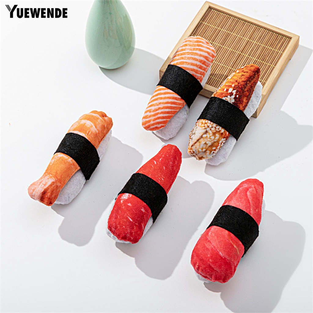 Yr.t Đồ Chơi Tương Tác Với Mèo Hình Sushi Nhồi Bông Tự Nhiên Chống Trầy Xước Thực Tế Thật Tự
