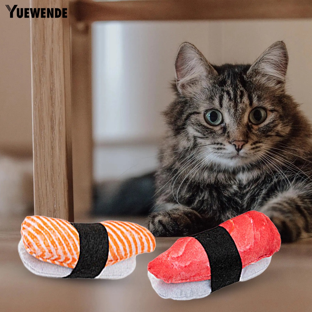 Yr.t Đồ Chơi Tương Tác Với Mèo Hình Sushi Nhồi Bông Tự Nhiên Chống Trầy Xước Thực Tế Thật Tự