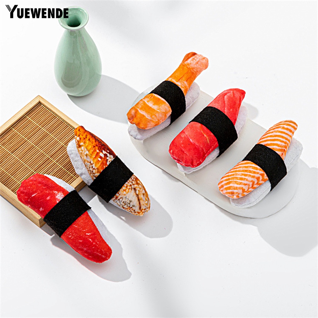 Yr.t Đồ Chơi Tương Tác Với Mèo Hình Sushi Nhồi Bông Tự Nhiên Chống Trầy Xước Thực Tế Thật Tự