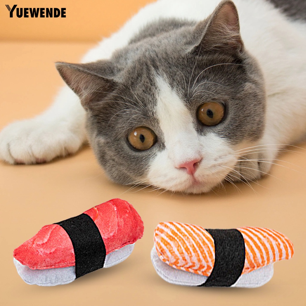 Yr.t Đồ Chơi Tương Tác Với Mèo Hình Sushi Nhồi Bông Tự Nhiên Chống Trầy Xước Thực Tế Thật Tự