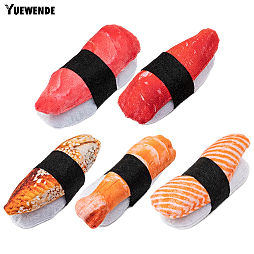 Yr.t Đồ Chơi Tương Tác Với Mèo Hình Sushi Nhồi Bông Tự Nhiên Chống Trầy Xước Thực Tế Thật Tự