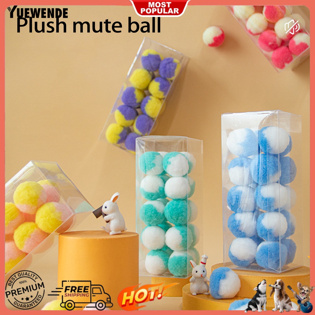 Set 20 Quả Bóng Lông Nhung Mềm Chống Cắn Không Gây Tiếng Ồn Huấn Luyện Cho Mèo Cưng