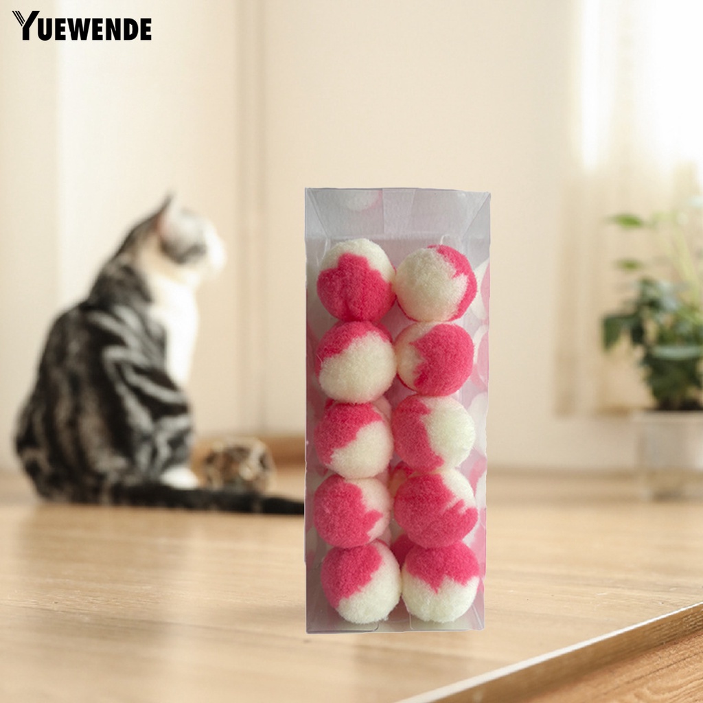 Set 20 Quả Bóng Lông Nhung Mềm Chống Cắn Không Gây Tiếng Ồn Huấn Luyện Cho Mèo Cưng
