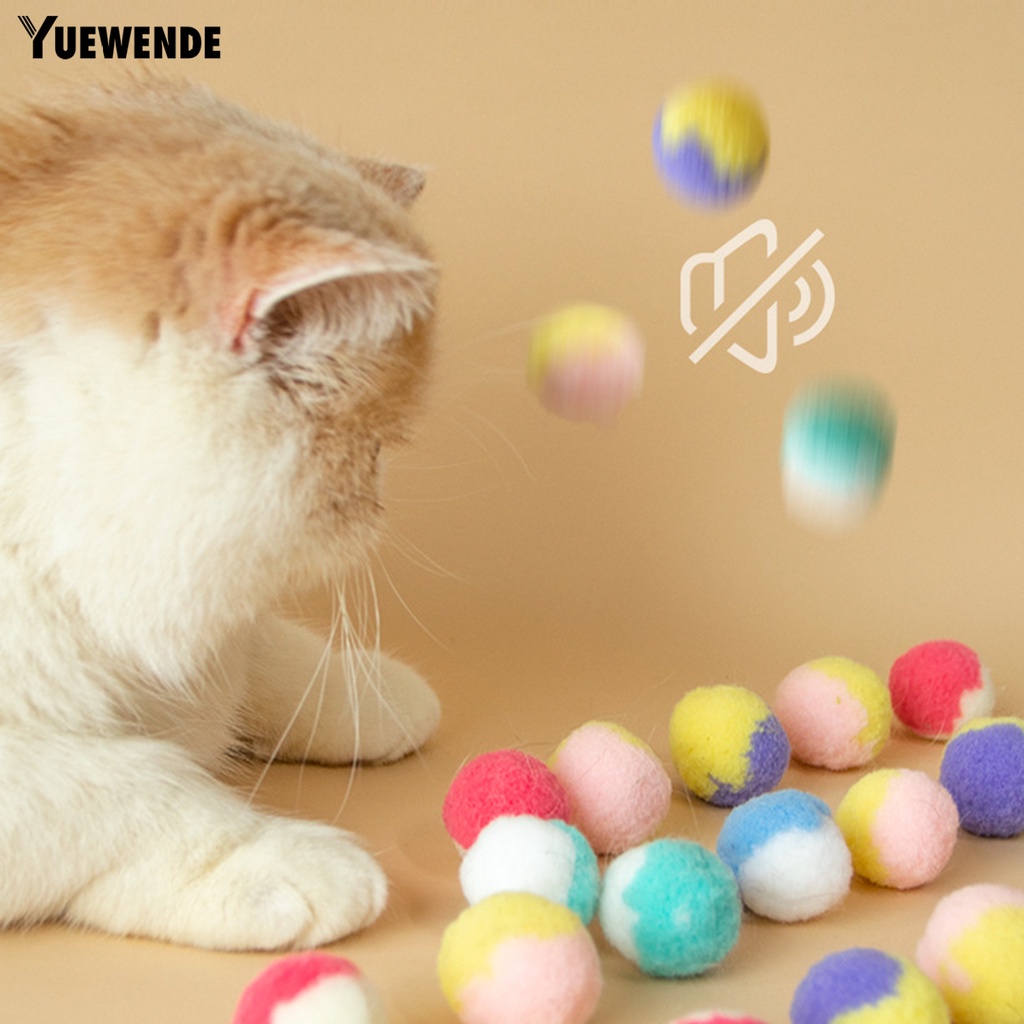 Set 20 Quả Bóng Lông Nhung Mềm Chống Cắn Không Gây Tiếng Ồn Huấn Luyện Cho Mèo Cưng
