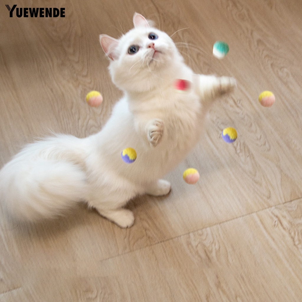 Set 20 Quả Bóng Lông Nhung Mềm Chống Cắn Không Gây Tiếng Ồn Huấn Luyện Cho Mèo Cưng