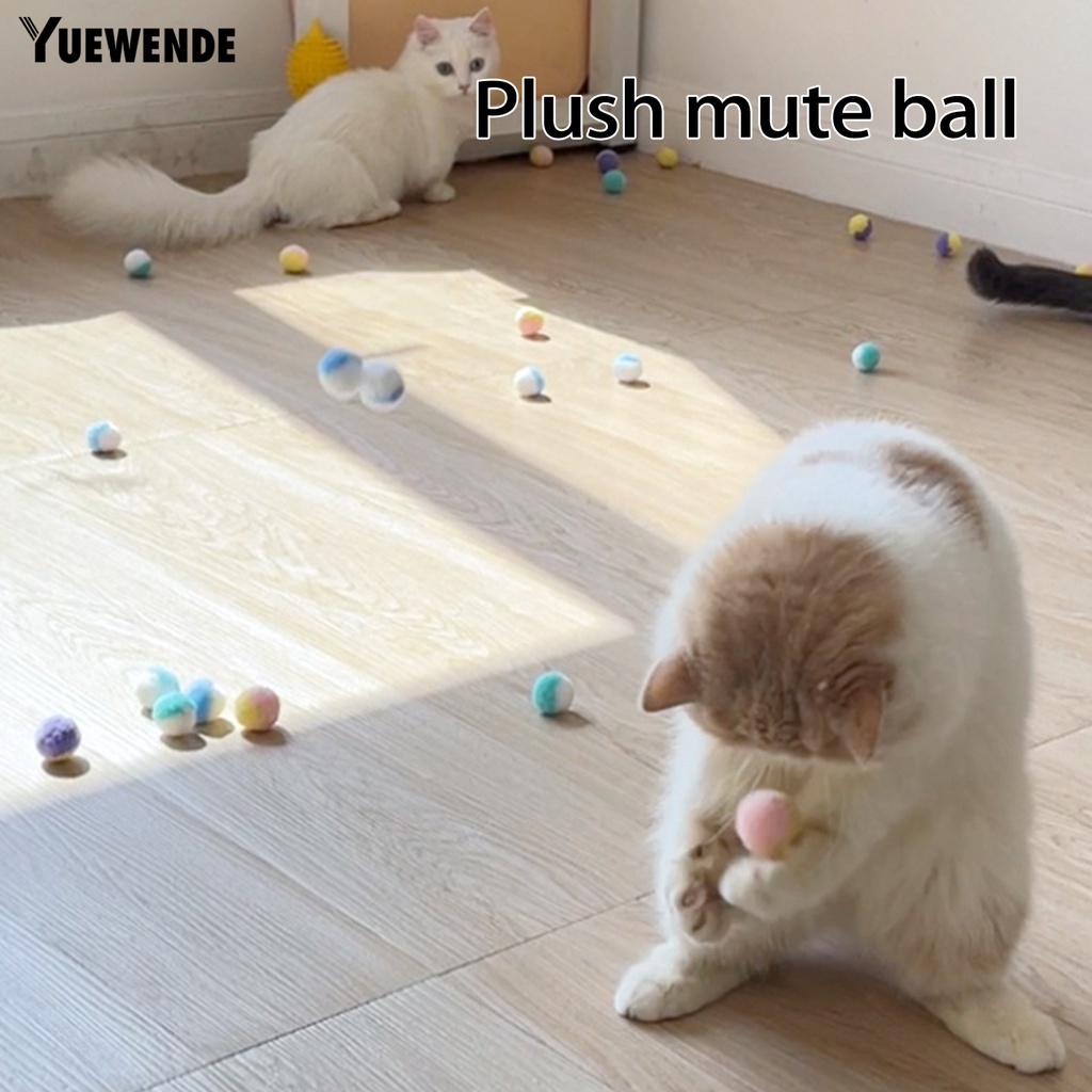 Set 20 Quả Bóng Lông Nhung Mềm Chống Cắn Không Gây Tiếng Ồn Huấn Luyện Cho Mèo Cưng