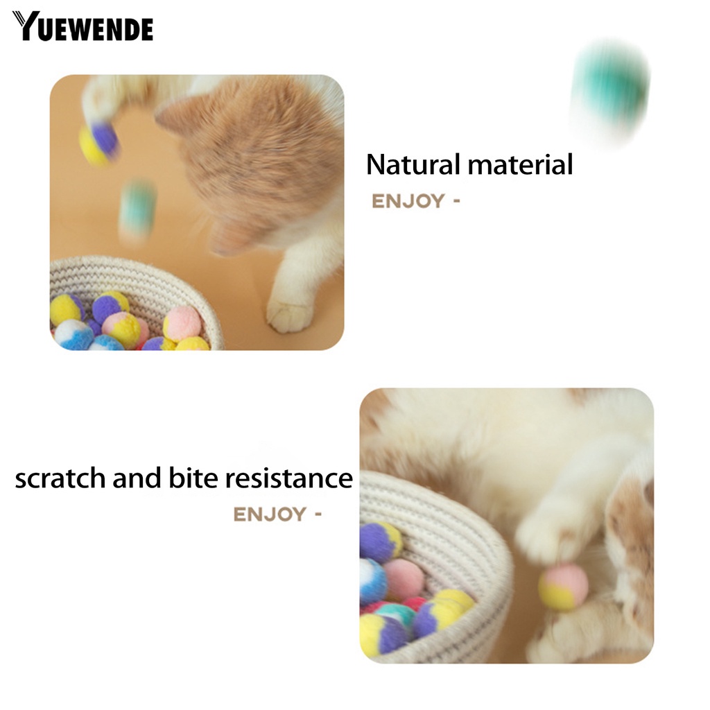 Set 20 Quả Bóng Lông Nhung Mềm Chống Cắn Không Gây Tiếng Ồn Huấn Luyện Cho Mèo Cưng