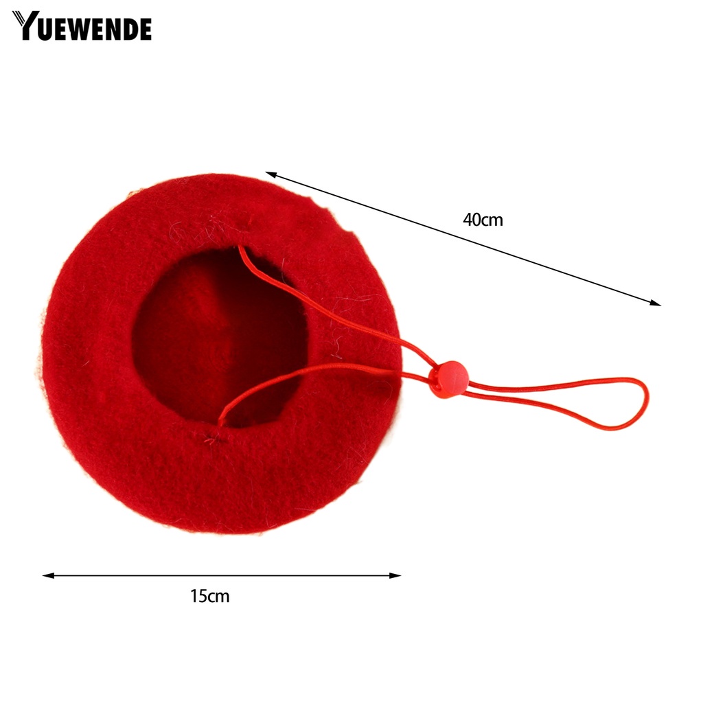 Mũ Beret Co Giãn Dễ Thương Có Dây Điều Chỉnh Trang Trí Cho Mèo Cưng