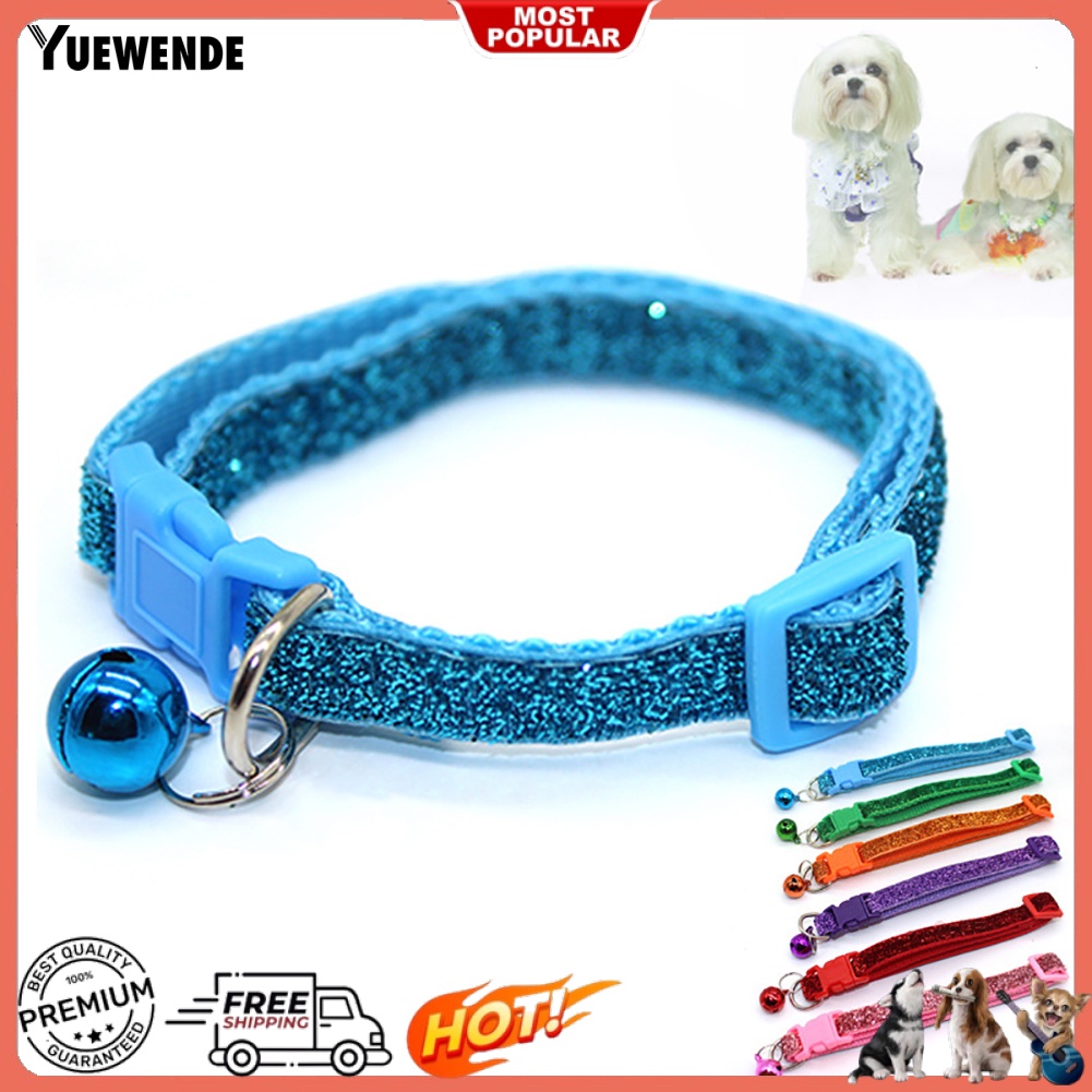 Vòng Cổ Sequin Lấp Lánh Tháo Lắp Nhanh Có Chuông Cho Thú Cưng YR.T