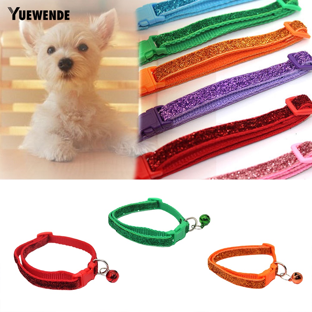 Vòng Cổ Sequin Lấp Lánh Tháo Lắp Nhanh Có Chuông Cho Thú Cưng YR.T