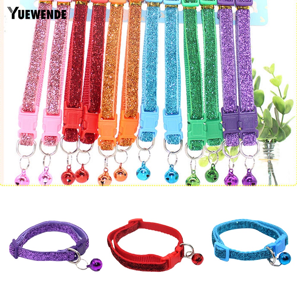 Vòng Cổ Sequin Lấp Lánh Tháo Lắp Nhanh Có Chuông Cho Thú Cưng YR.T