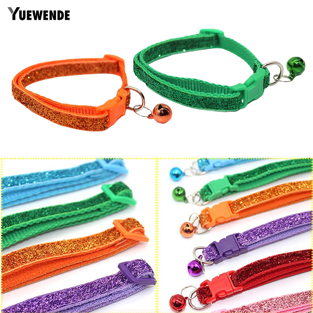 Vòng Cổ Sequin Lấp Lánh Tháo Lắp Nhanh Có Chuông Cho Thú Cưng YR.T