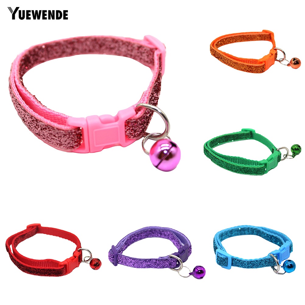 Vòng Cổ Sequin Lấp Lánh Tháo Lắp Nhanh Có Chuông Cho Thú Cưng YR.T