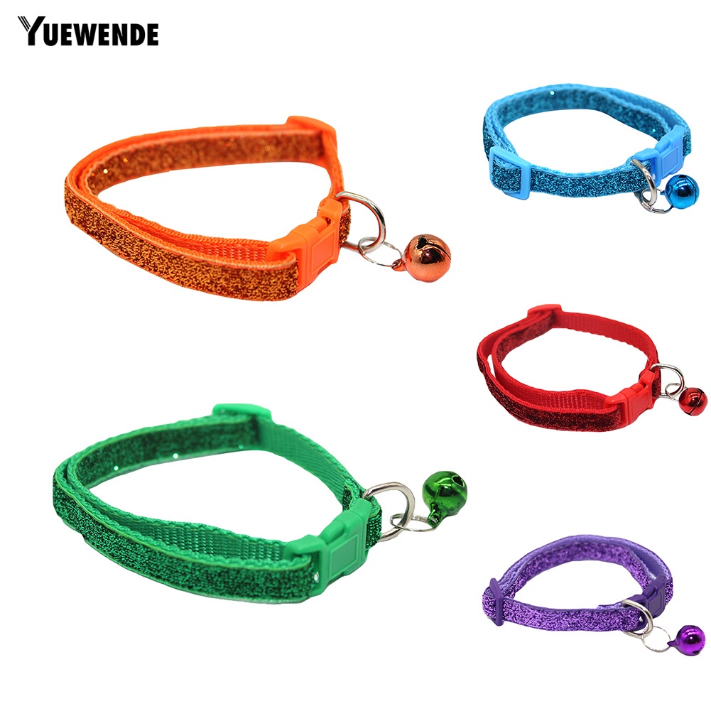 Vòng Cổ Sequin Lấp Lánh Tháo Lắp Nhanh Có Chuông Cho Thú Cưng YR.T