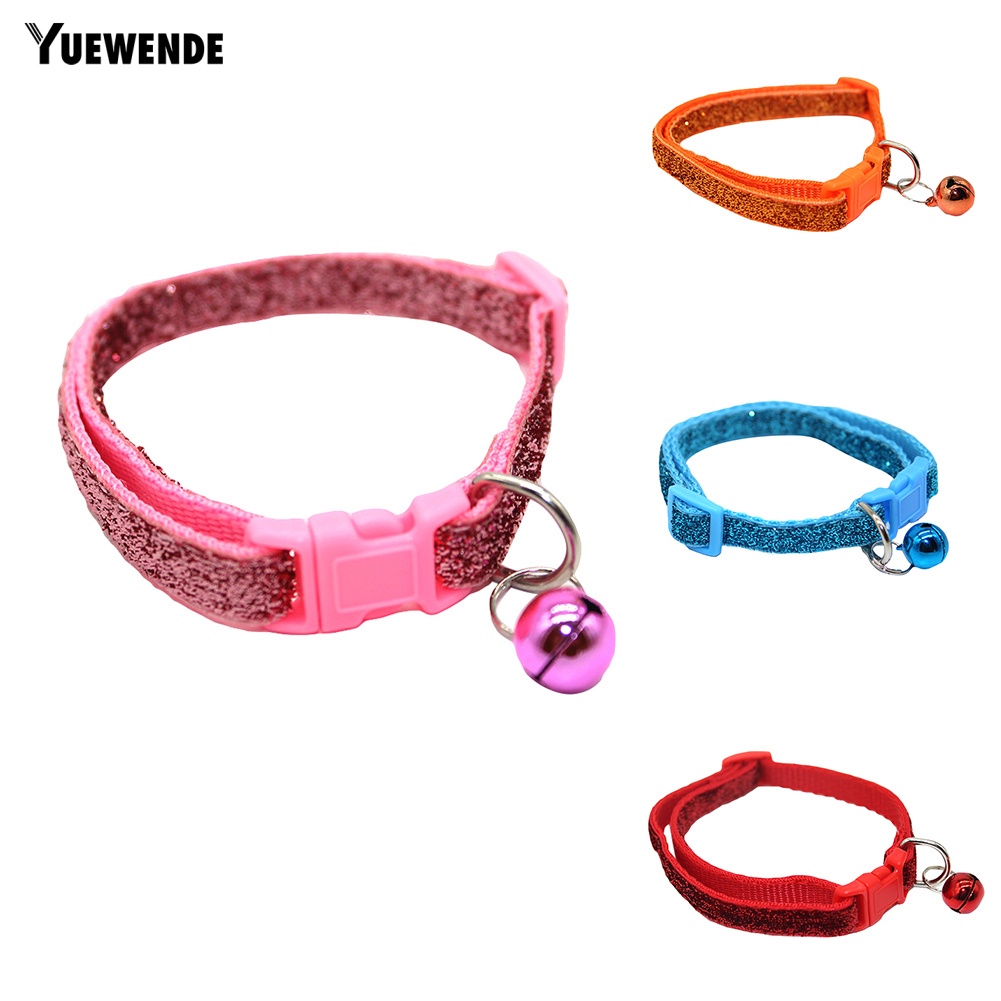 Vòng Cổ Sequin Lấp Lánh Tháo Lắp Nhanh Có Chuông Cho Thú Cưng YR.T
