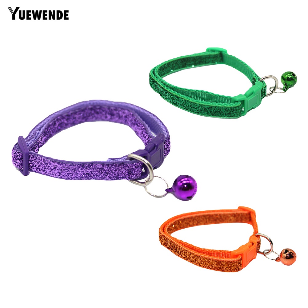Vòng Cổ Sequin Lấp Lánh Tháo Lắp Nhanh Có Chuông Cho Thú Cưng YR.T
