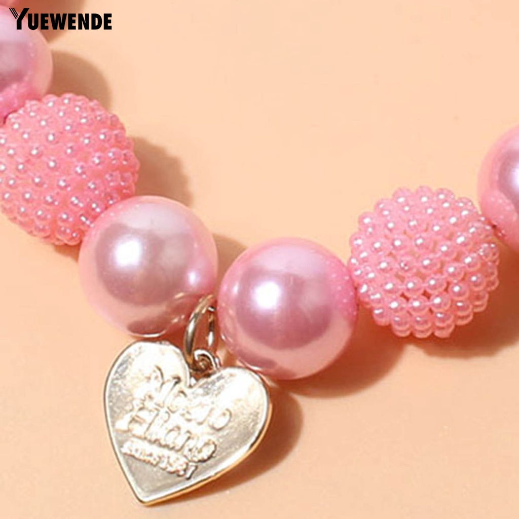 Vòng Cổ Ngọc Trai Giả Mặt Trái Tim Bằng Nhựa Resin Thời Trang Cho Cún Cưng YR.T