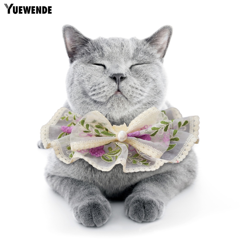 Yếm Đeo Cổ Thêu Hoa Xinh Xắn Cho Thú Cưng