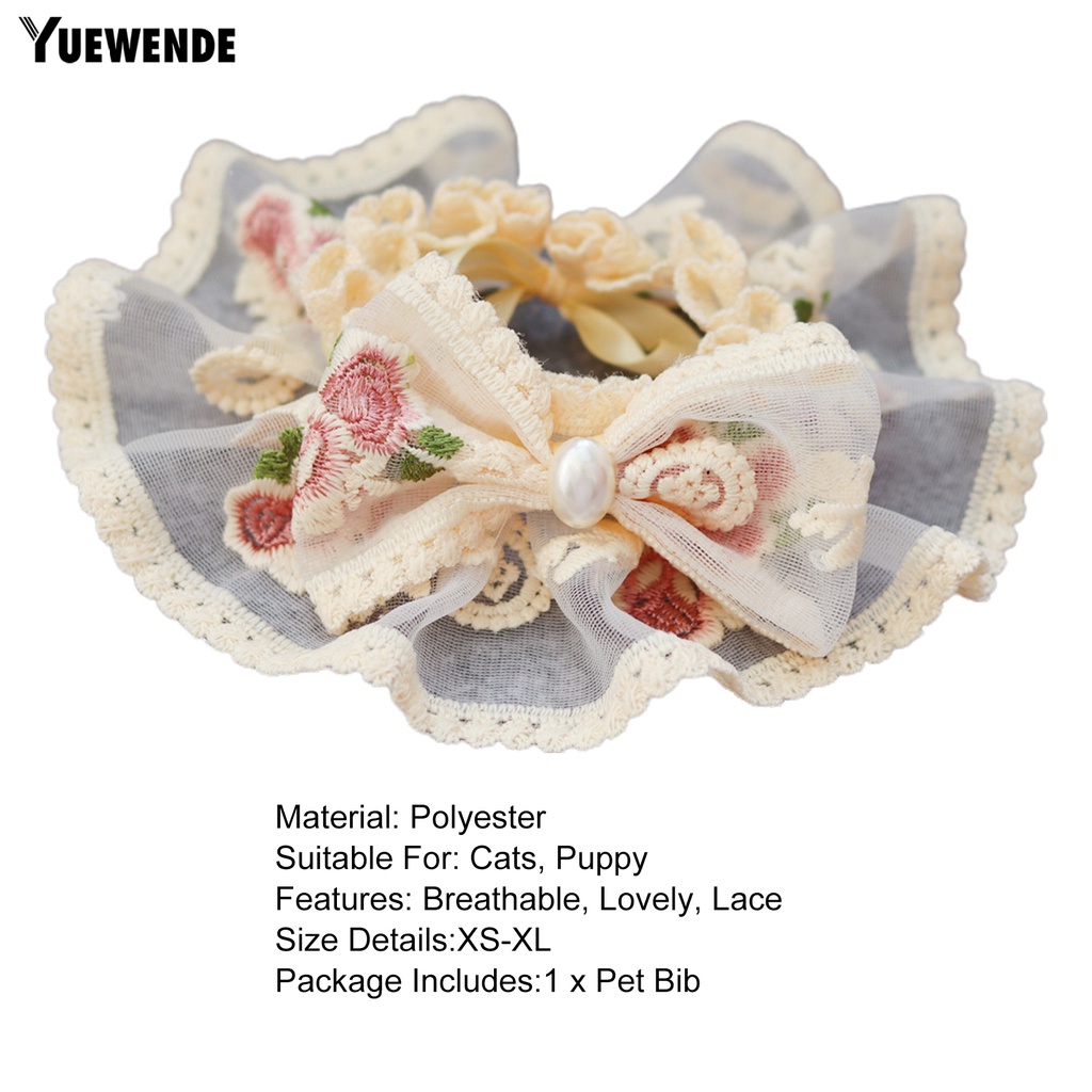 Yếm Đeo Cổ Thêu Hoa Xinh Xắn Cho Thú Cưng