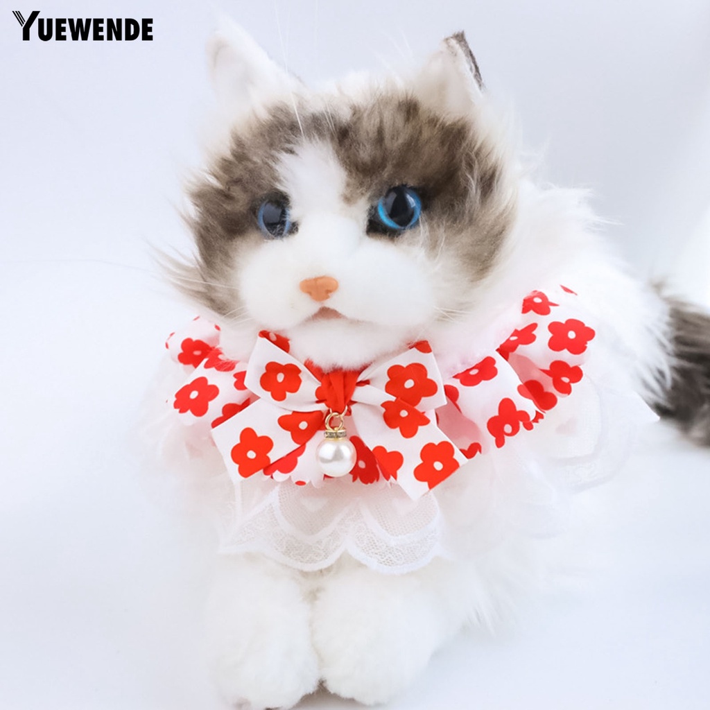 Yr.t Yếm Đeo Cổ Bằng Cotton Màu Sắc Tươi Sáng Thân Thiện Với Da In Họa Tiết Hoa Có Thể Giặt Rửa Cho Thú Cưng