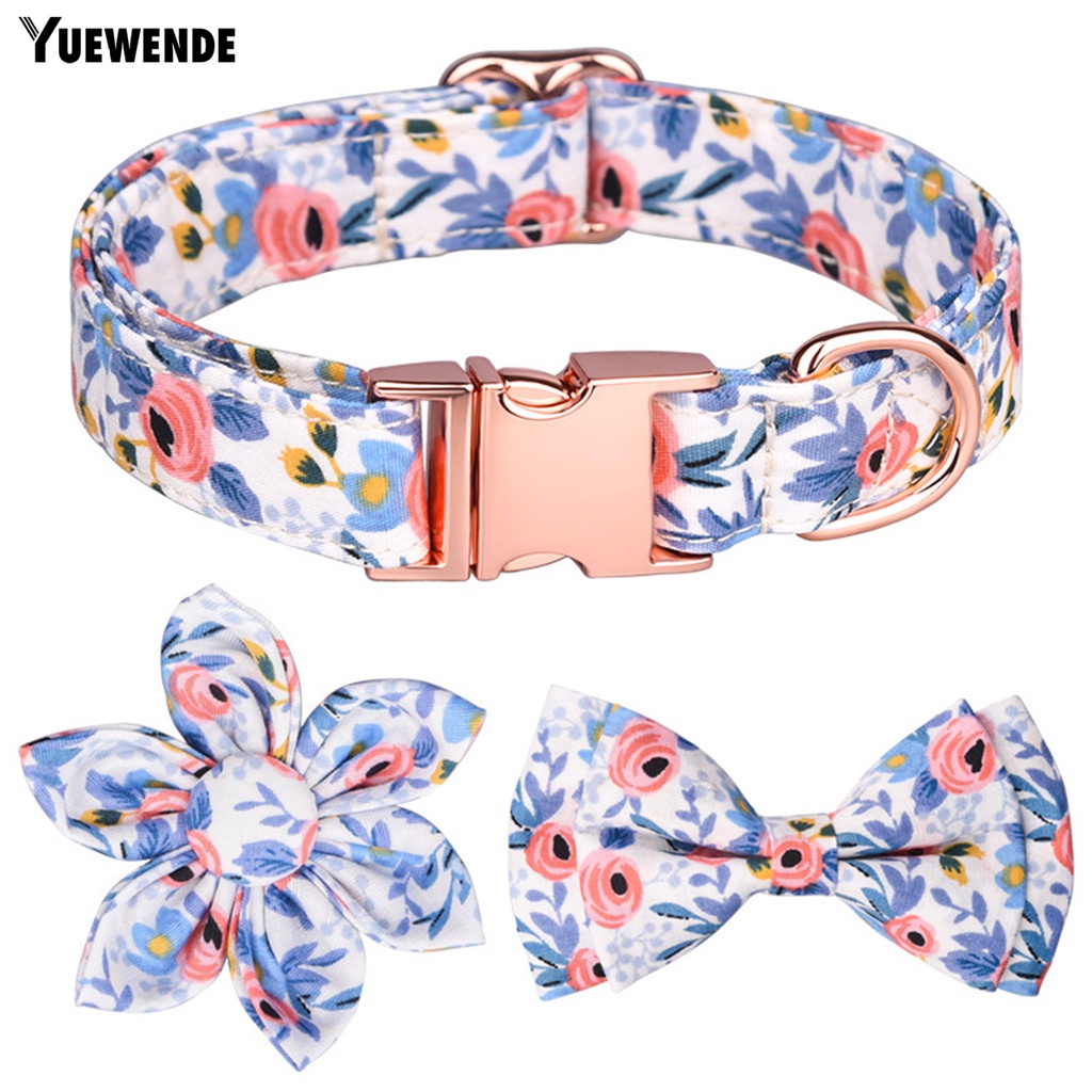 1 Bộ Vòng Cổ Chữ D Có Khóa Cài Điều Chỉnh Được In Họa Tiết Hoa Giáng Sinh Cho Thú Cưng YR.T