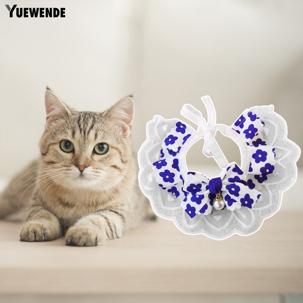 Yr.t Yếm Đeo Cổ Bằng Cotton Màu Sắc Tươi Sáng Thân Thiện Với Da In Họa Tiết Hoa Có Thể Giặt Rửa Cho Thú Cưng