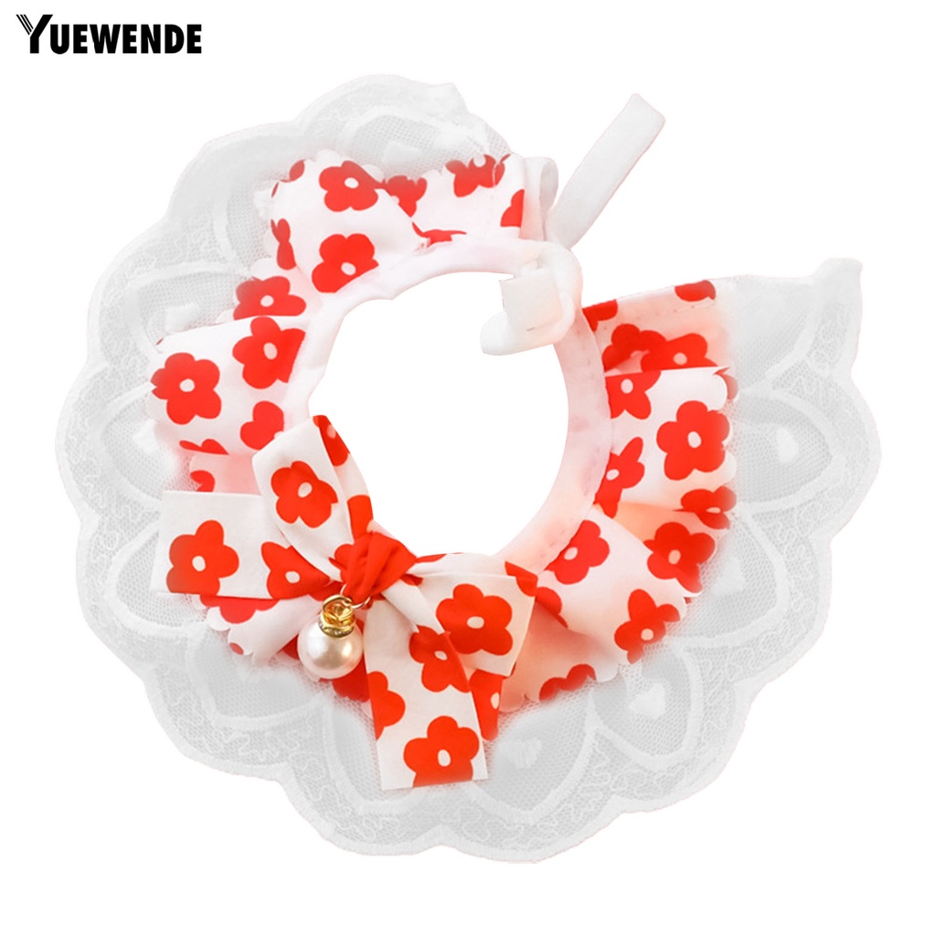 Yr.t Yếm Đeo Cổ Bằng Cotton Màu Sắc Tươi Sáng Thân Thiện Với Da In Họa Tiết Hoa Có Thể Giặt Rửa Cho Thú Cưng