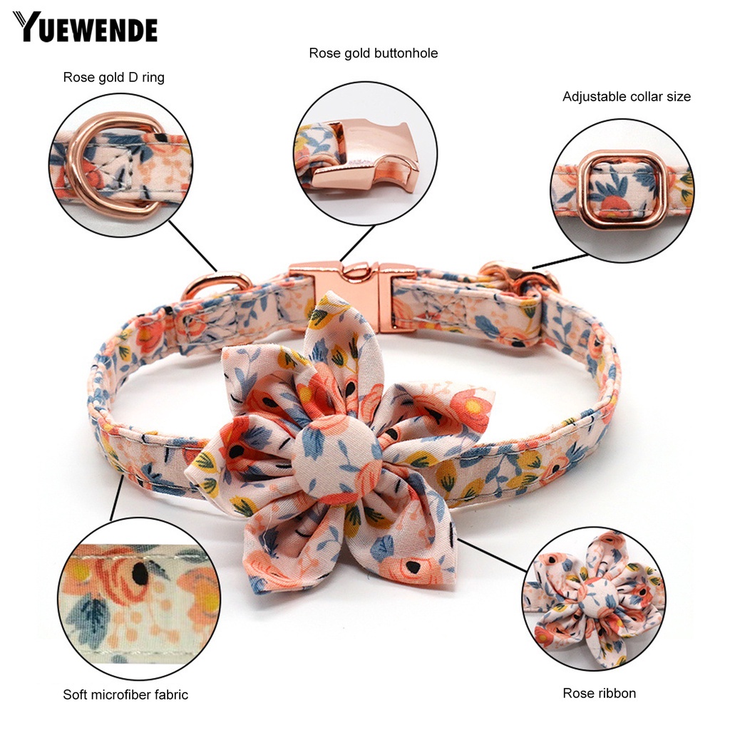 1 Bộ Vòng Cổ Chữ D Có Khóa Cài Điều Chỉnh Được In Họa Tiết Hoa Giáng Sinh Cho Thú Cưng YR.T