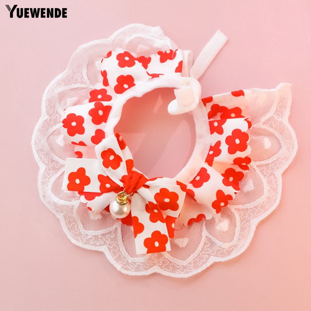 Yr.t Yếm Đeo Cổ Bằng Cotton Màu Sắc Tươi Sáng Thân Thiện Với Da In Họa Tiết Hoa Có Thể Giặt Rửa Cho Thú Cưng