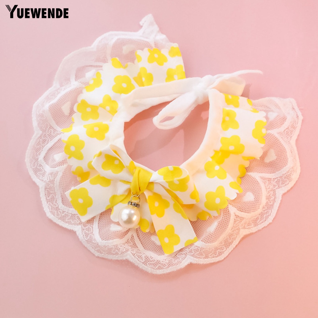 Yr.t Yếm Đeo Cổ Bằng Cotton Màu Sắc Tươi Sáng Thân Thiện Với Da In Họa Tiết Hoa Có Thể Giặt Rửa Cho Thú Cưng