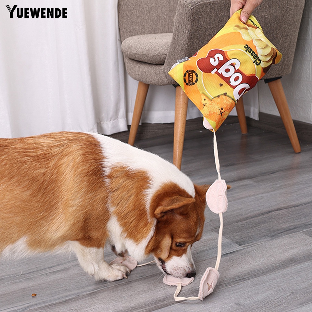 Đồ Chơi Huấn Luyện Thú Cưng Hình Chip Khoai Tây Chiên Bằng Sợi Polyester Mềm Mại Có Âm Thanh Kép Chống Cắn Có Thể Giặt Sạch
