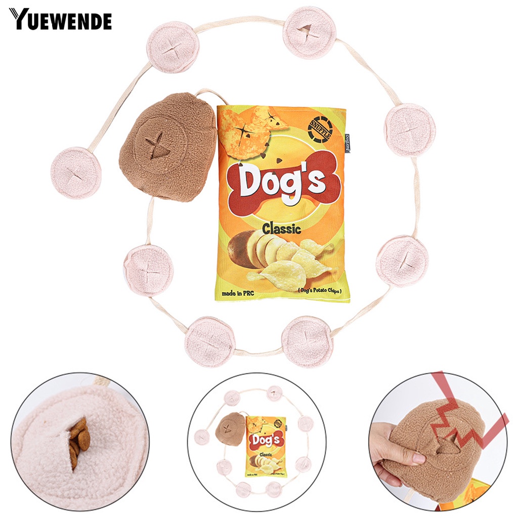 Đồ Chơi Huấn Luyện Thú Cưng Hình Chip Khoai Tây Chiên Bằng Sợi Polyester Mềm Mại Có Âm Thanh Kép Chống Cắn Có Thể Giặt Sạch